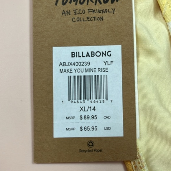 Billabong Make You Mine High Rise Yellow Flower Bikini Bottom - Picture 4 of 5